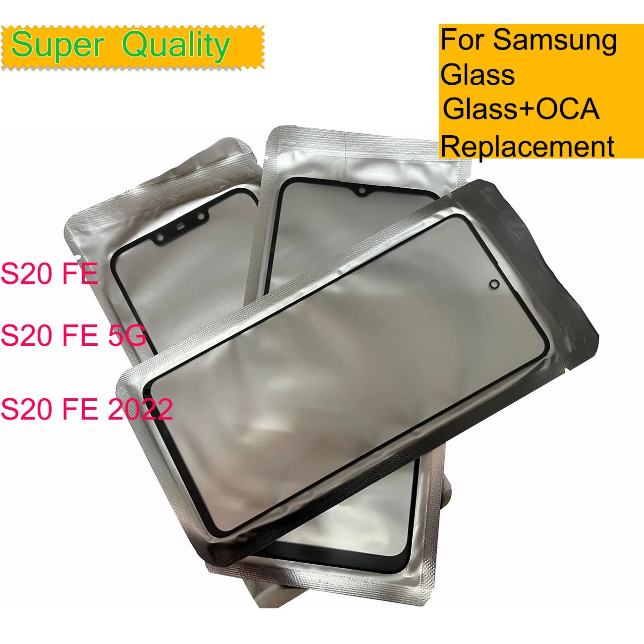 10Pcs/Lot For Samsung Galaxy S20 FE S20 Lite G780 S20FE 5G G781 2022 Touch Screen Panel Front Outer LCD Glass Lens With OCA