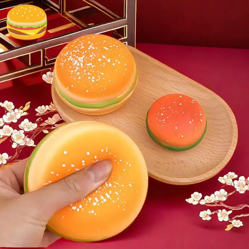 Squishy Hamburger Stress Ball Autism Sensory Toy Stress & Anxiety Relief Fidget Toys Pinch Decompression Toy