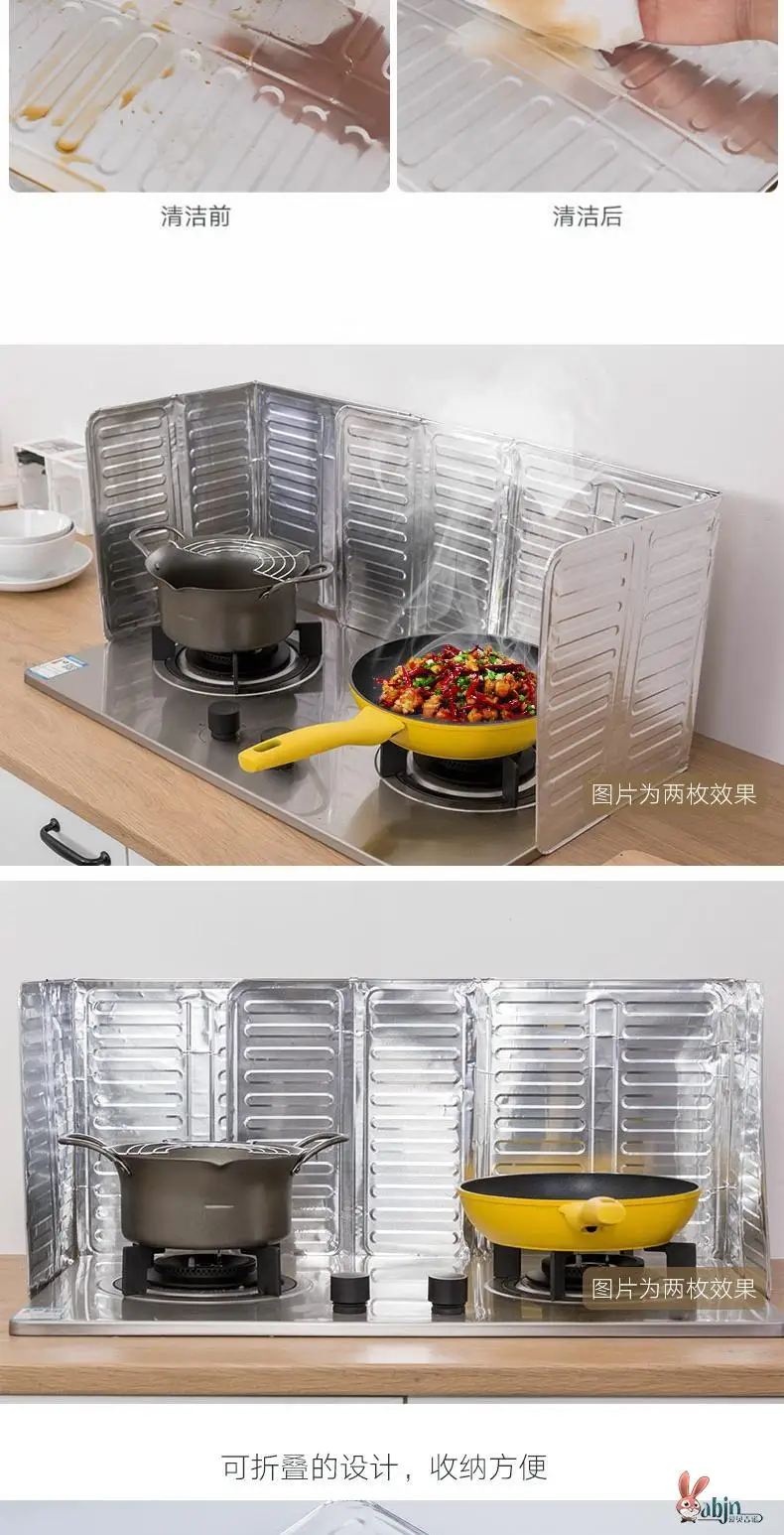Öl Schallwand Küche Werkzeuge Kochen Anti-spritzwasser Öl Rauch Wärmedämmung Platte Hohe Temperatur Widerstand Aluminium Folie Schallwand – Detail 6