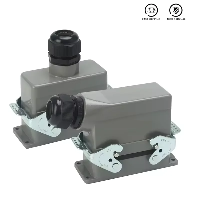 

HDC-HSB-006 6 Core 35A 500v Industrial Rectangular Heavy Duty Connector Waterproof Aviation Plug Top and Side Line