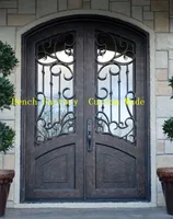 Black Frame Exterior Balcony Wrought Iron Doors Home Double Security Main Gate Price 5