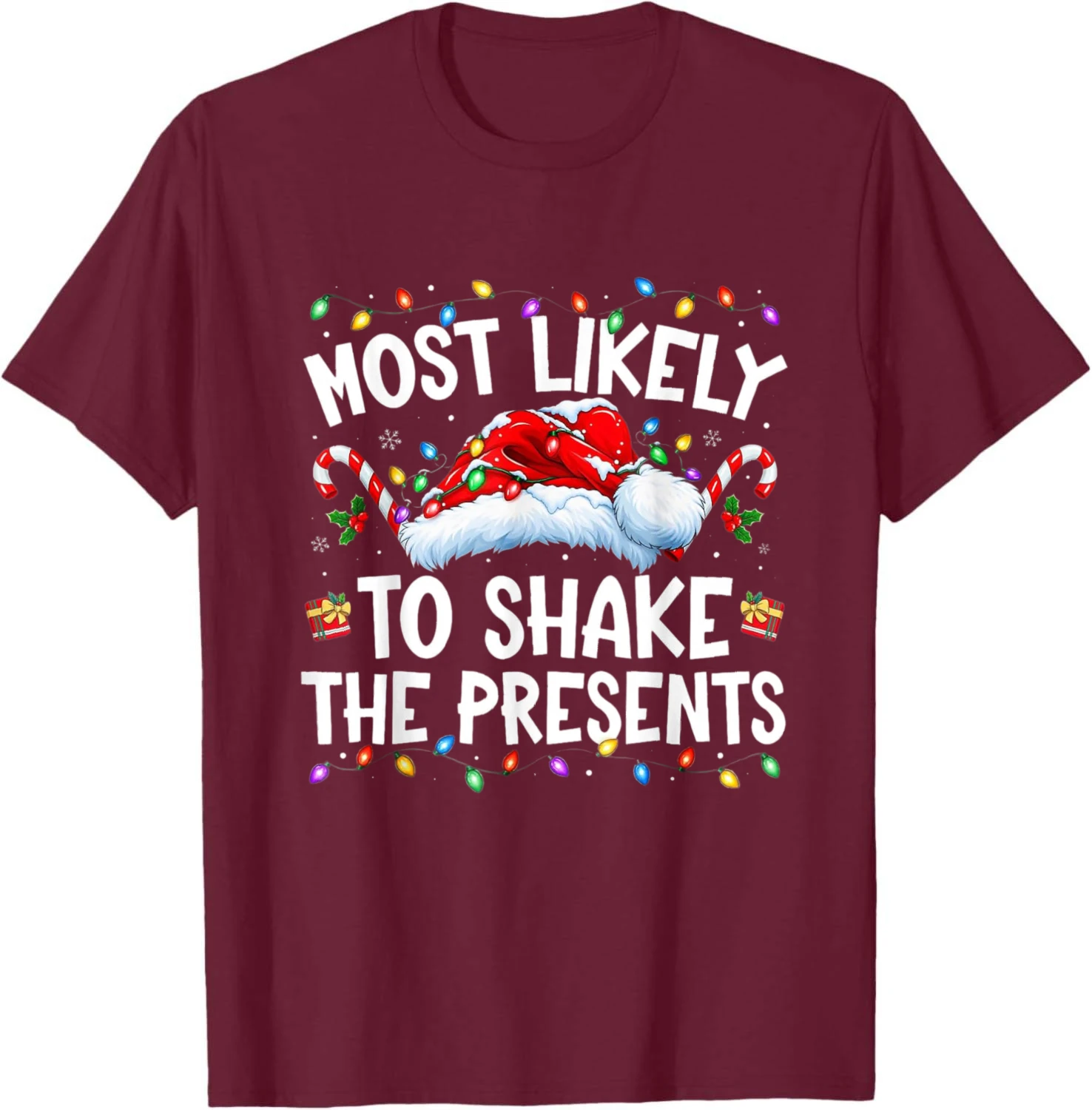 Most Likely To Shake The Presents Matching Family Christmas Cotton T Shirt Men Women Unisex Holiday Gift for Him Her