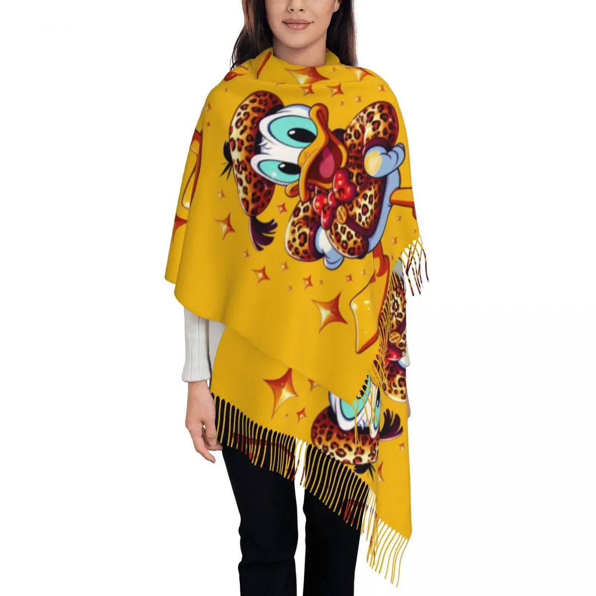 

Шарф с принтом на заказ, шарф «Дональд Дак», женские и мужские зимне-осенние теплые шарфы, шали, накидки