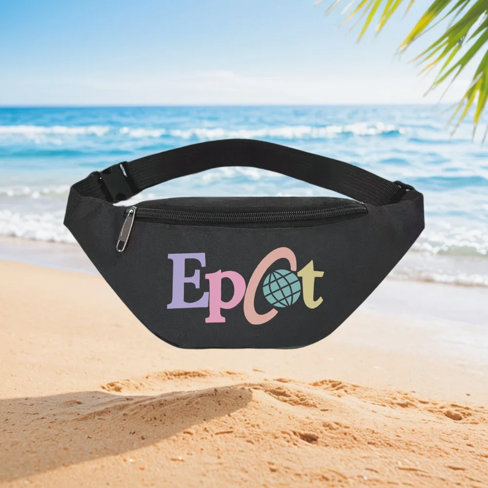 Epcot Theme Park Logo Design Waist Backpack Crossbody Chest Bag Street Casual Sporty Fashionable Simple Unique Printed Design