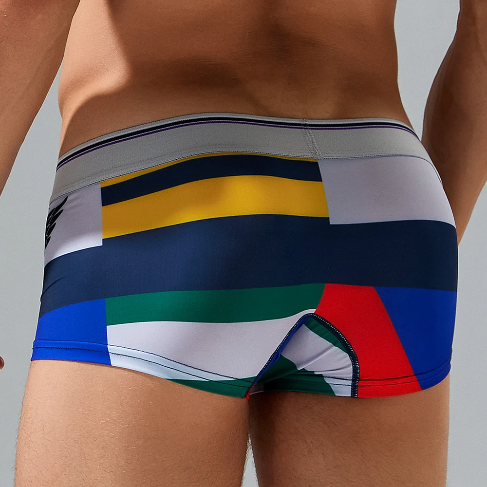 New Brand SEOBEAN Mens Low Rise Polyester Sexy Boxer Trunk Underwear 240207