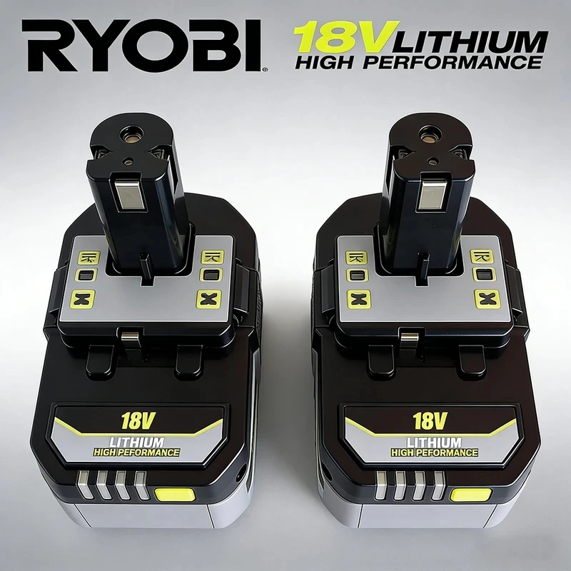2026New RYOBI 18V Powerful Lithium Battery 6.0AH 8.0Ah P104 P105 P107 P108 P109 Low Self Discharge Compatible with All 18V Tools
