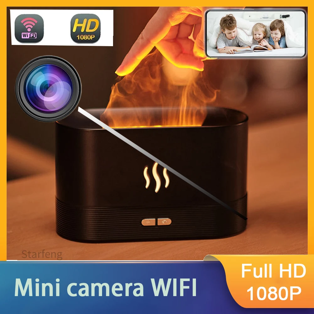 

Мини-часы с камерой Full HD 1080P, беспроводная Wi-Fi камера, управление домашним мониторингом, ИК-камера ночного видения, видеорегистратор, мониторинг, увлажнитель тумана