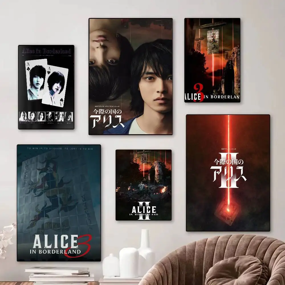 Hot TV Alice In Borderland Vintage-Poster, klebrige Vintage-Dekoration für Zimmer, Zuhause, Bar, Café, Kawaii-Raumdekoration