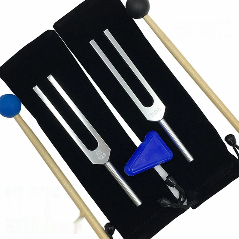 MI528 tuning fork aluminum alloy 528HZ tuning fork chakra tuning fork with cloth cover hammer can be