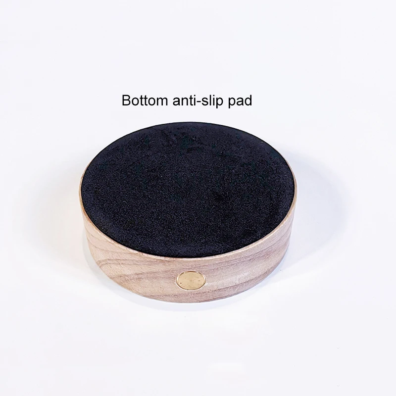 10CM Creative DIY Wooden Luminous Lamp Holder Touch Switch Rechargeable LED Light Dispaly Base Crystal Glass Resin Art Ornament