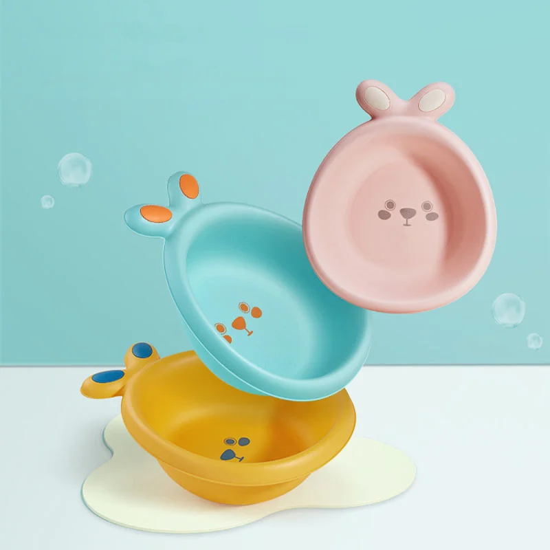 Cartoon Rabbit Washbasin with Thickened Plastic Newborn Tubs Wash the Butt Basin Portable Baby Bath Products Supplies