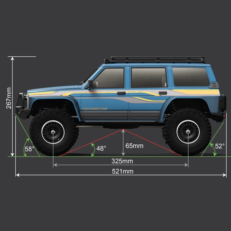 2025 ใหม่ YK4107 1/10 RC รถ 4WD Off-Road Lcg แชสซีถังเปิด Crawler Full-ยานพาหนะเกียร์โลหะ