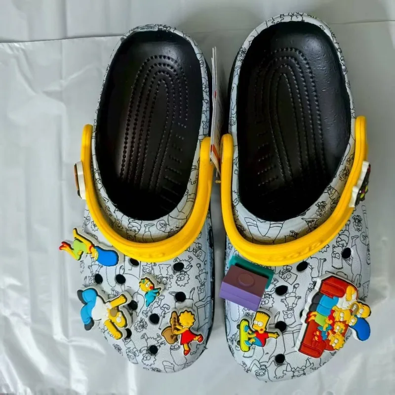 The Simpsons Marge Homer Bart high-appearance cartoon character slippers, versatile casual open-toe sandals for men and women