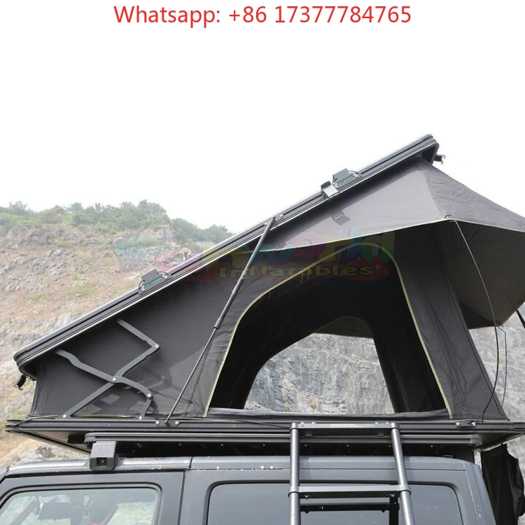 3 Person Hard Shell Triangle Car Rooftop Tent Aluminum Outdoor Camping Clamshell Dachzelt
