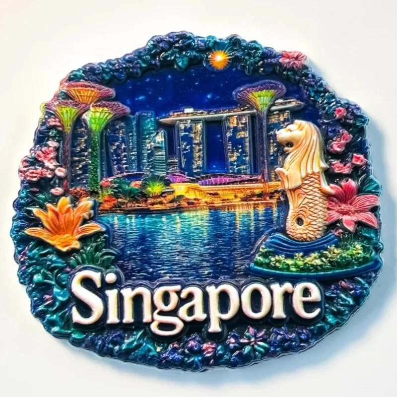 Singapore Fridge Magnets Gardens By the Bay Travel Souvenirs Merlion Sand Hotel Fridge Stickers Home Decor Birthday Gifts