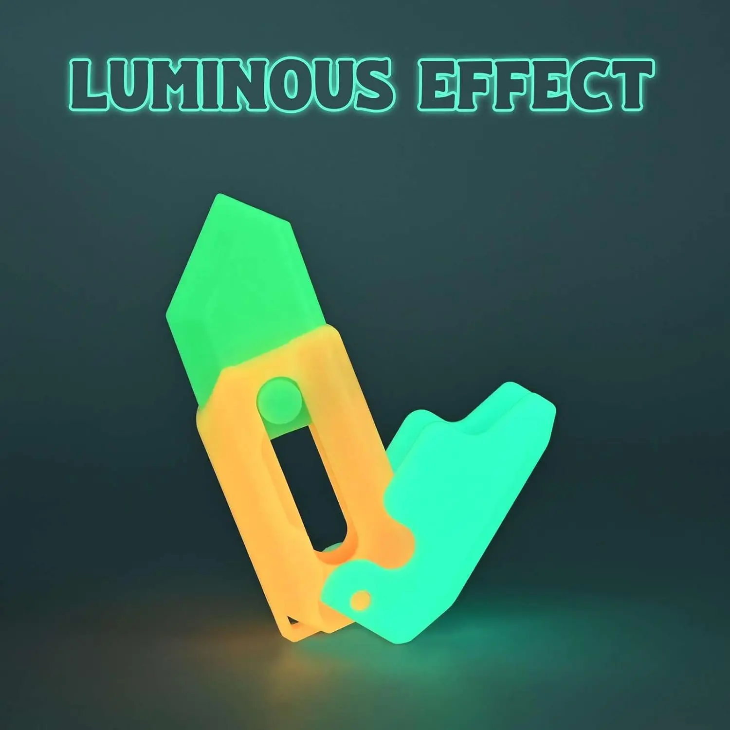 피젯 토이 3D 프린팅 중력 당근 나이프, 성인 및 어린이를 위한 감각 선물, ADHD 자폐증을 위한 불안 스트레스 해소 2개 발광