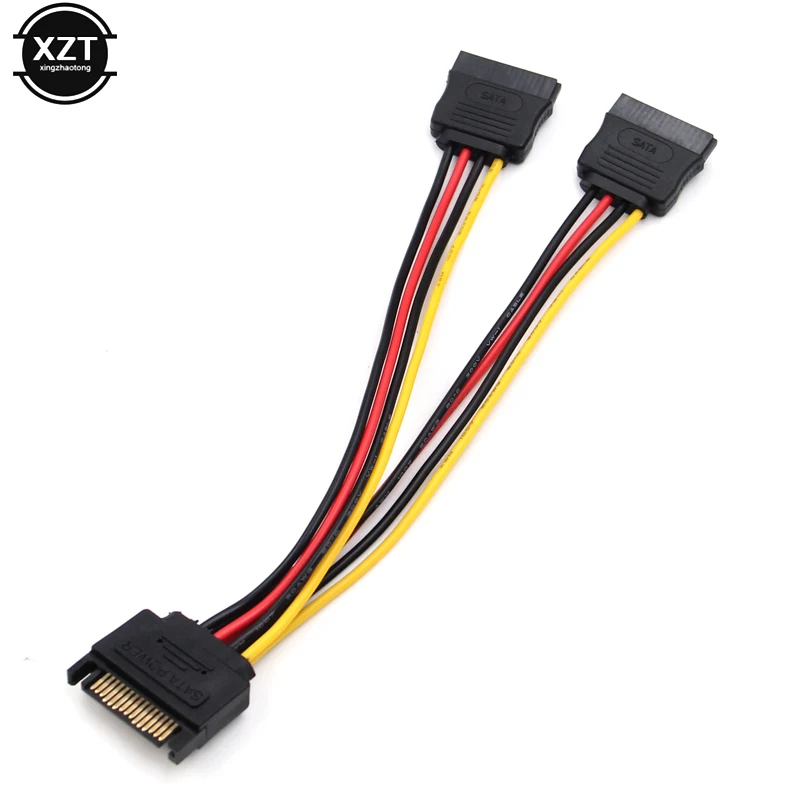 15Pin SATA Male Naar 2 Vrouwelijke 15Pin Power Harde Schijf Splitter Hoogwaardige Connector Netsnoer Geschikt voor Harde Schijf