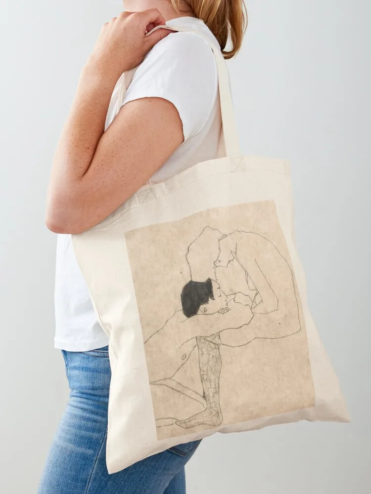 

Egon Schiele Lovers Tote Bag custom tote bag tote bags cloth bags bags woman 2025 reusable shopping bag