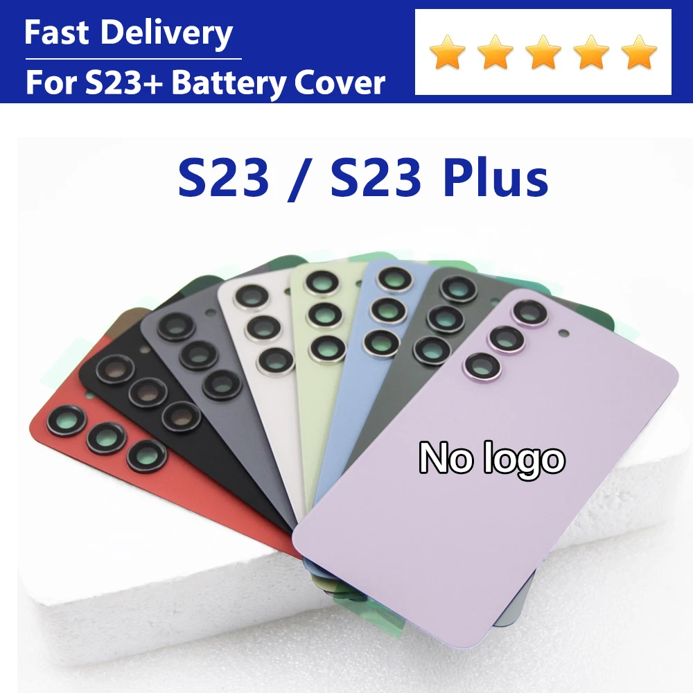 For Samsung S23 S911B/S23 Plus S23+ S916B Back Glass Cover Battery Rear Door Housing Case with Camera Lens Replacement
