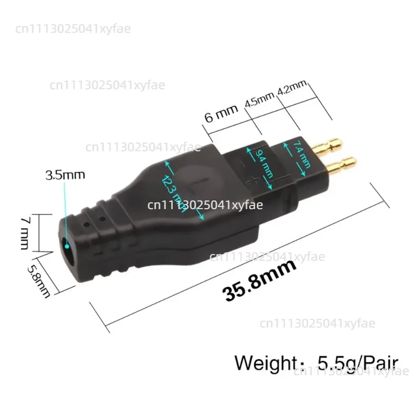 5Pair Gold Plated Male Pin Connector Mini Jack Fit HD414 HD565 HD580 HD600 HD650 Headphone DIY Parts