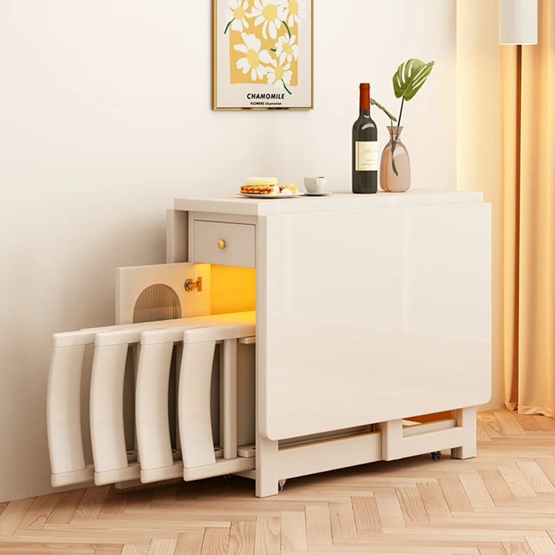 Luxury Simple Dining Table Set With Chair Vintage Modern Folding Table Space Savers Mesas De Comedor Restaurant Furniture