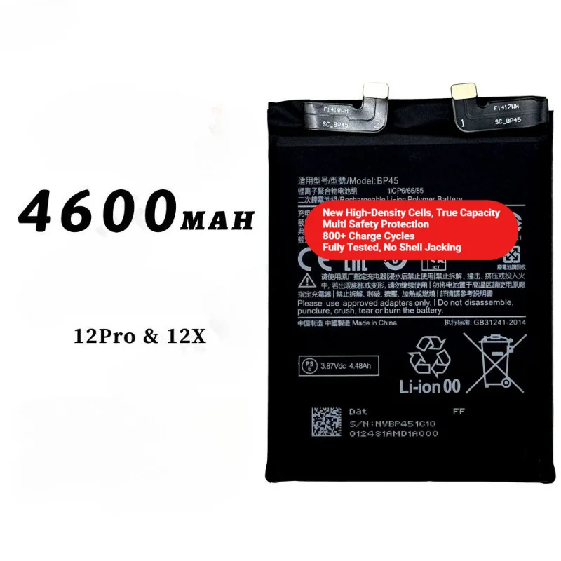 BP45 for Xiaomi MIUI 12Pro/12X/201122C Phone Battery 0 Cycle High Quality  Battery Replacement Bateria Grade A Cell with Tools
