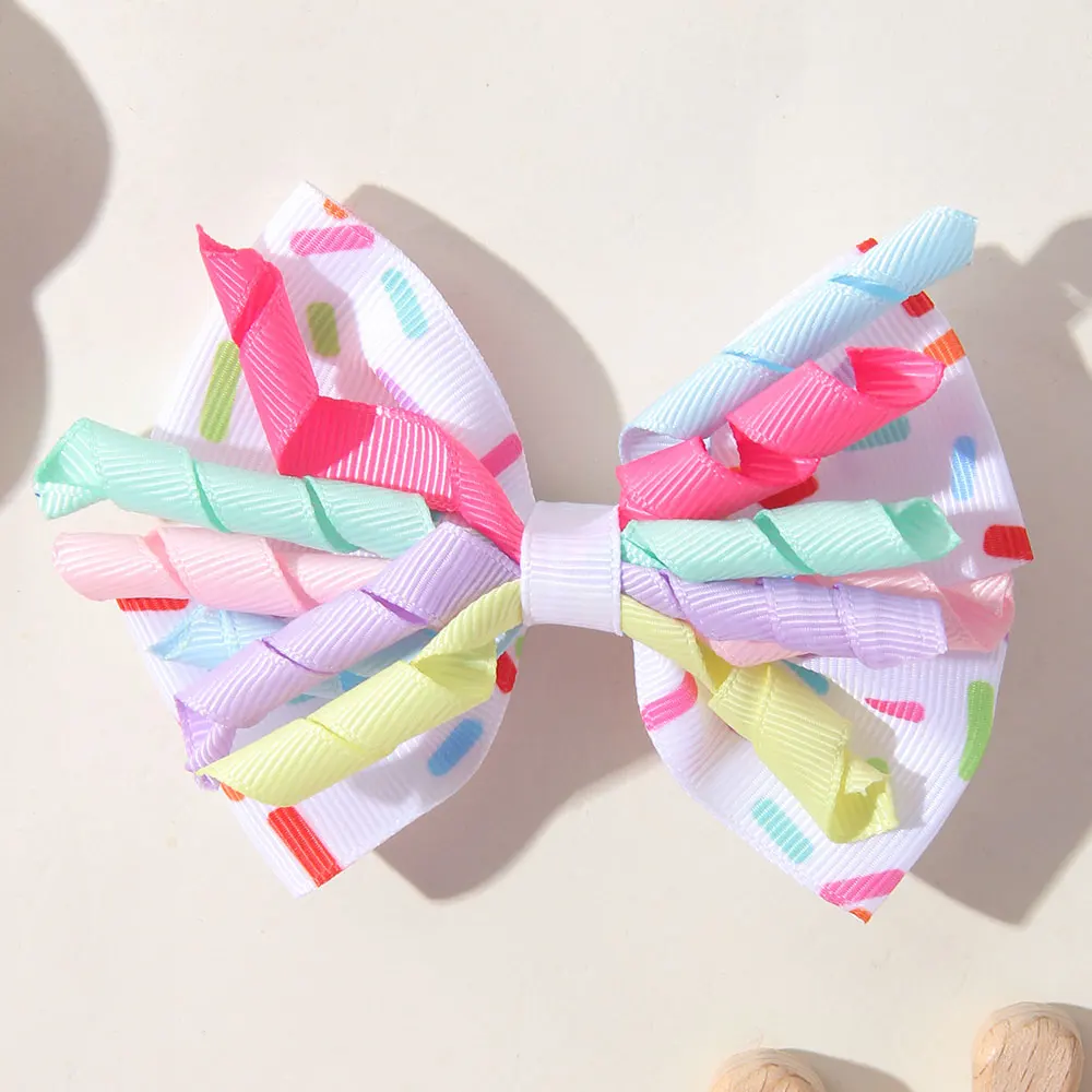 1/2PCS Kids Candy Colored Tassel Hair Clip Hair Loop Happy Birthday Hairpin Headband Rainbow Barrette Girls headwear Accessories