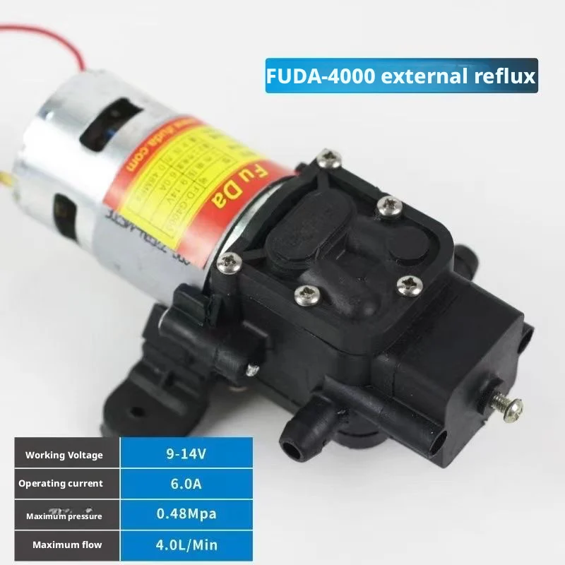 FUDA بخاخ كهربائي زراعي مضخة مياه عالية الضغط عالية الطاقة 12 فولت مضخة محرك الظهر لإعادة تدوير الضغط العالي