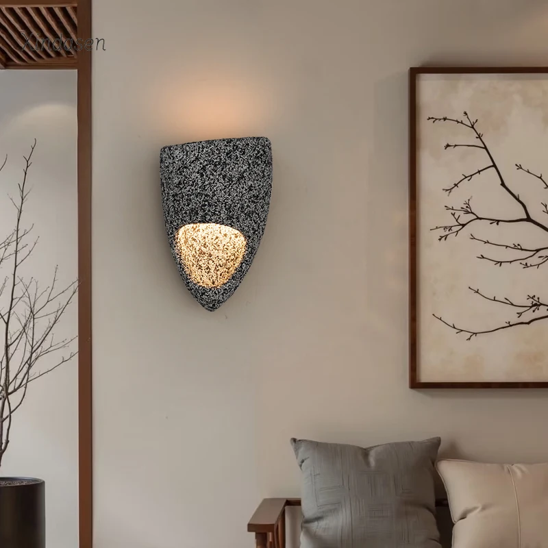 

Novelty Stone LED Wall Lamp for Bedroom Bedside Corridor Living Room Staircase Corridor Home Decor Wall Light Wabi Sabi Sconces