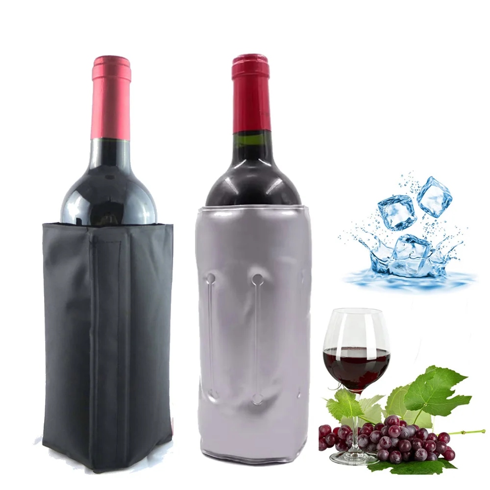 

2PCS Red Wine Cooling Holder Nylon Ice Cooler Champagne Sleeve Soft Bar Tools
