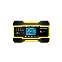 12V 24V Fully Automatic Smart Charger 10AHigh Power Portable Car Motorcycle Battery Charger for Battery Charging UK Plug