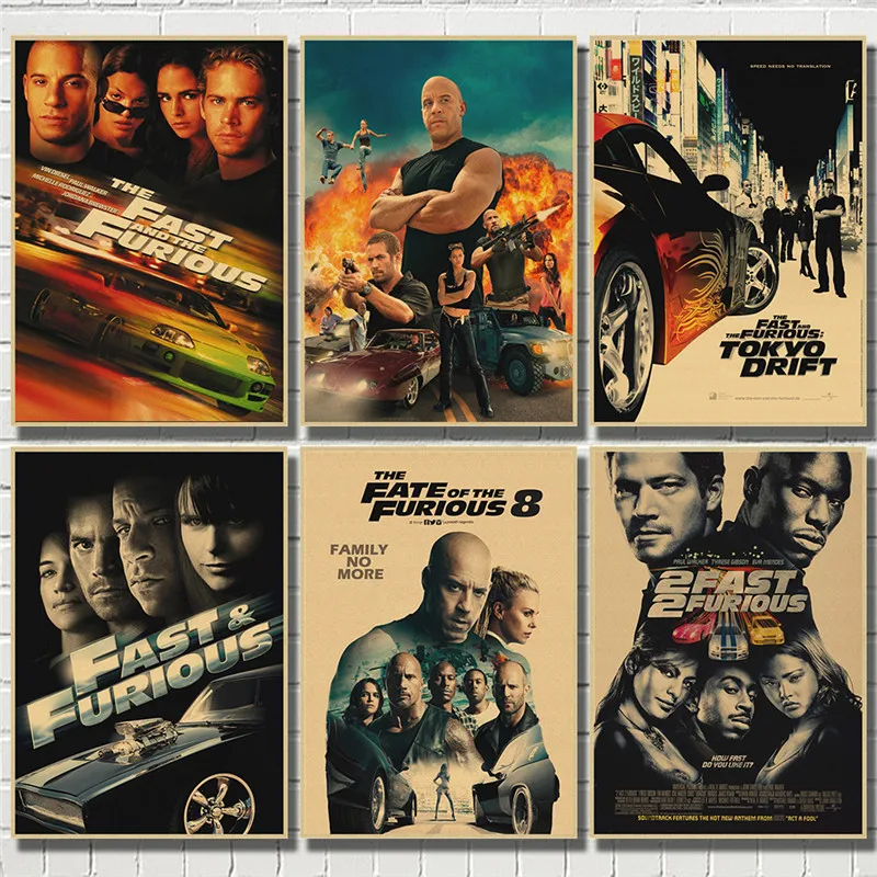 Racing Movie Classic Kraft Paper Poster Bar  Living Room Dining room Wall Decoration