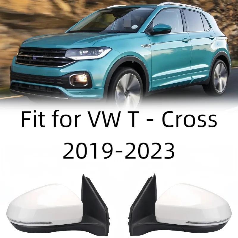 Car Accessories Fit for VW T-Cross 2019-2023 Car Outside Rearview Mirror Side Rear View Mirror Assembly right left black white