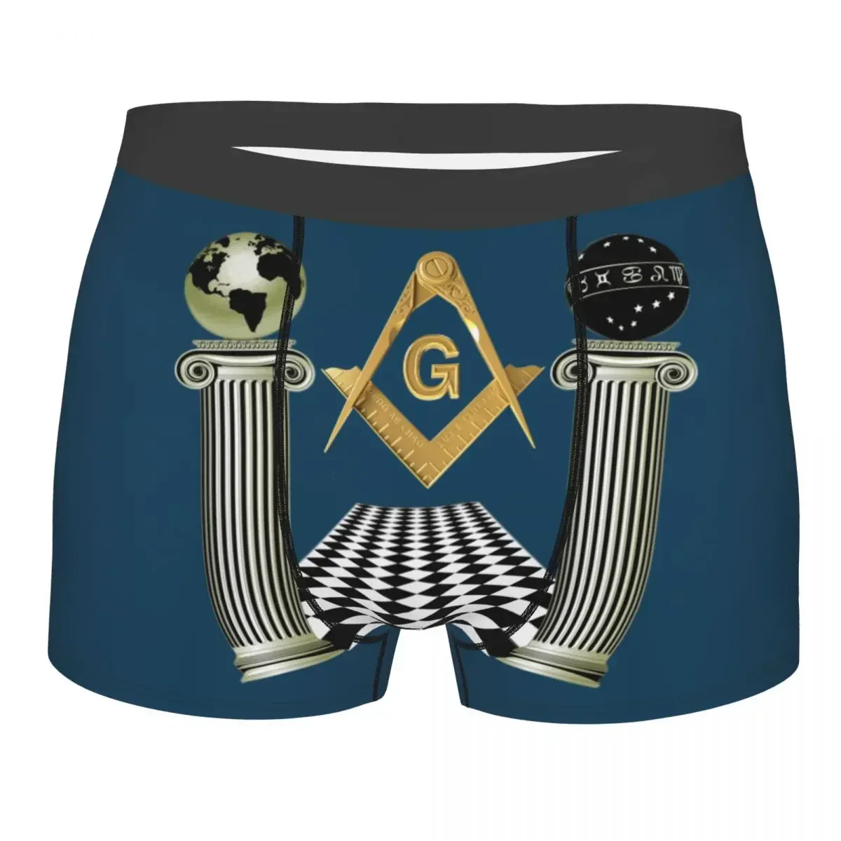 Cool Boaz And Jachin Solomon's Temple Boxers Shorts Panties Male Underpants Breathbale Masonic Mason Freemason Briefs Underwear