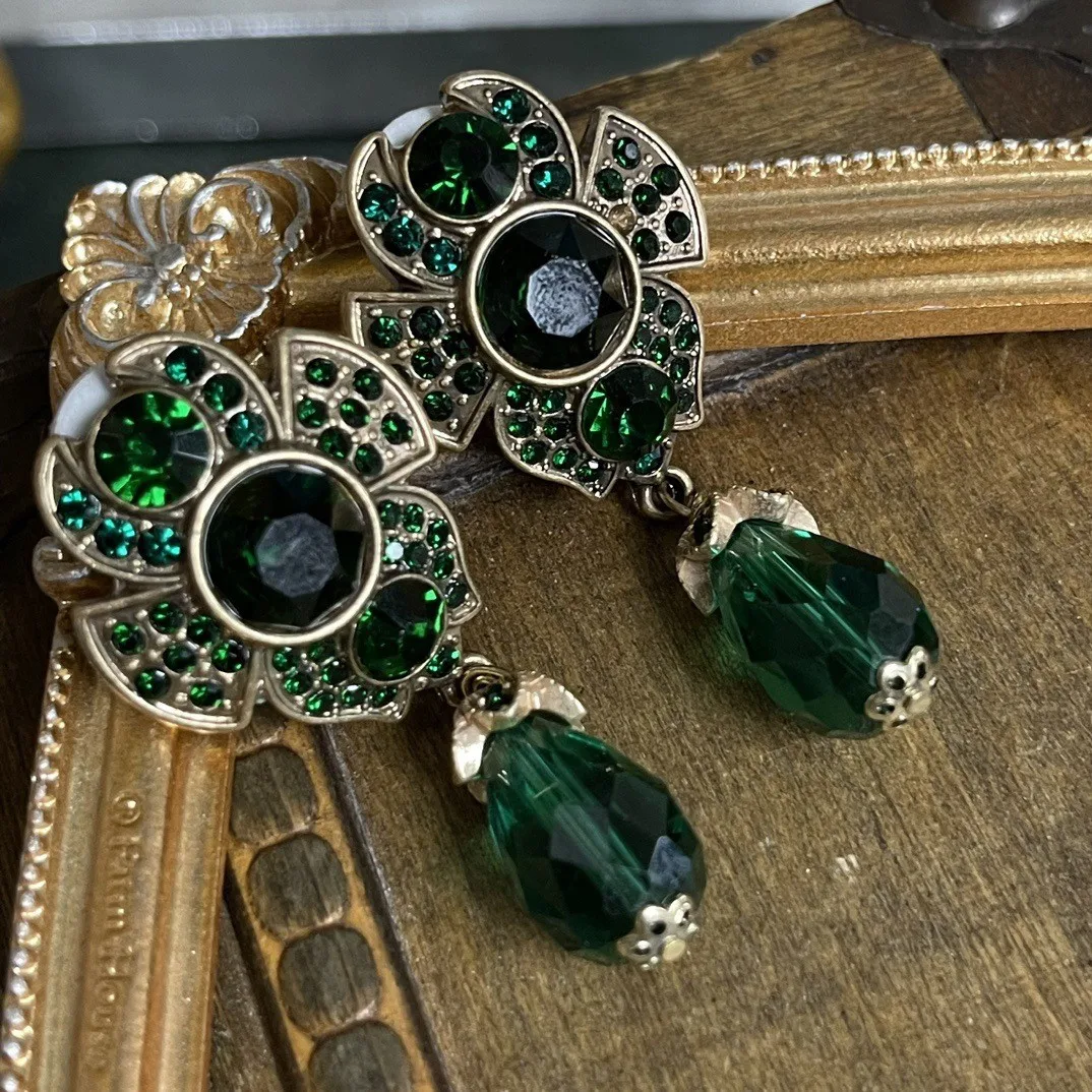 

Niche trend retro colorful rhinestone earrings for women's girl eardrop jewelry wholesale