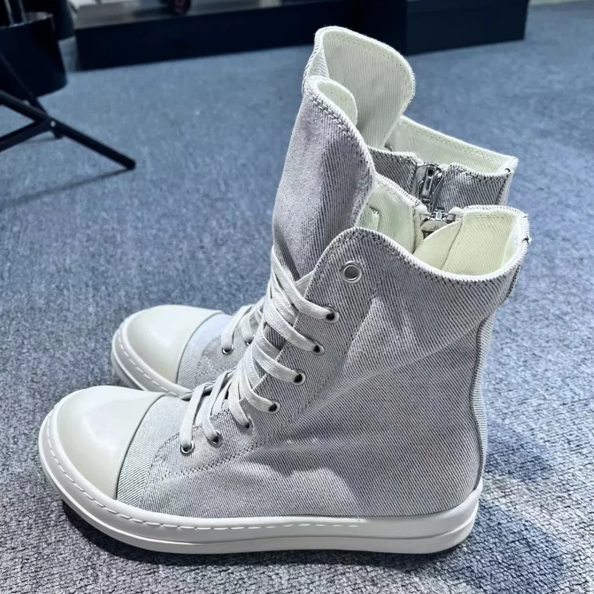 Дизайнерская повседневная обувь с высоким берцем Ro для мужчин и женщин, парусиновая обувь на толстой подошве для мужчин и женщин, дикие пинетки, спортивная обувь для отдыха.