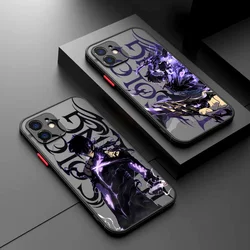 Matte Shadow King Solo Leveling Phone Case For iPhone 15 14 13 12 11 Pro Max X XR XSMax 7 8 Plus Matte Transparent Back Cover