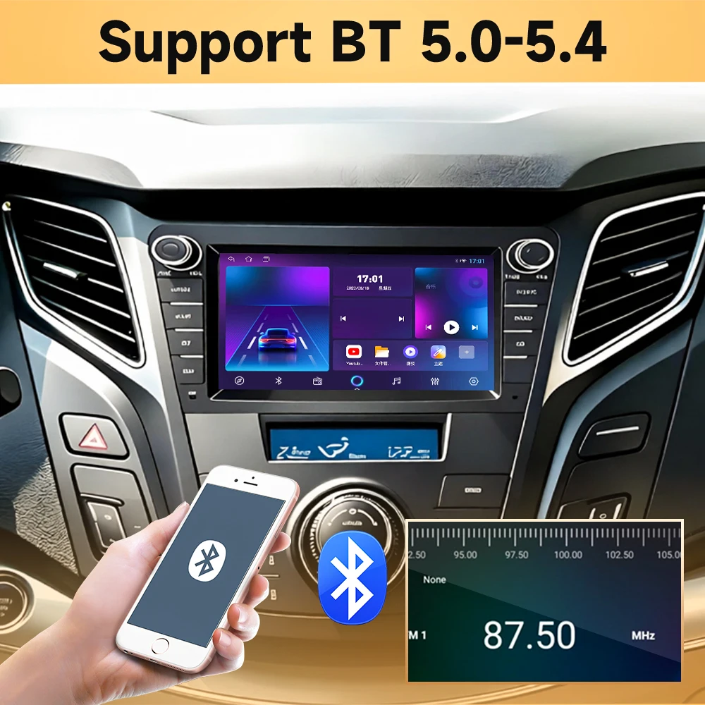 7 inch Android 16 For Hyundai I40 2011 2012 2013 2014 - 2019 Car Radio QLED Multimedia Stereo Video Player Carplay Auto GPS Wifi