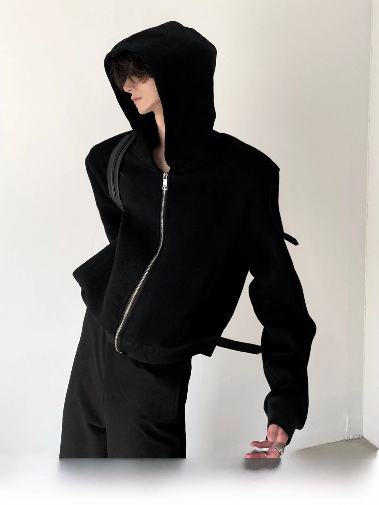 Cleanfit Basic Three-Color Hoodie Jacket Zipper Cardigan Unisex Short Style Autumn Mountain Wind Loose Fit Long Sleeve Sweats...