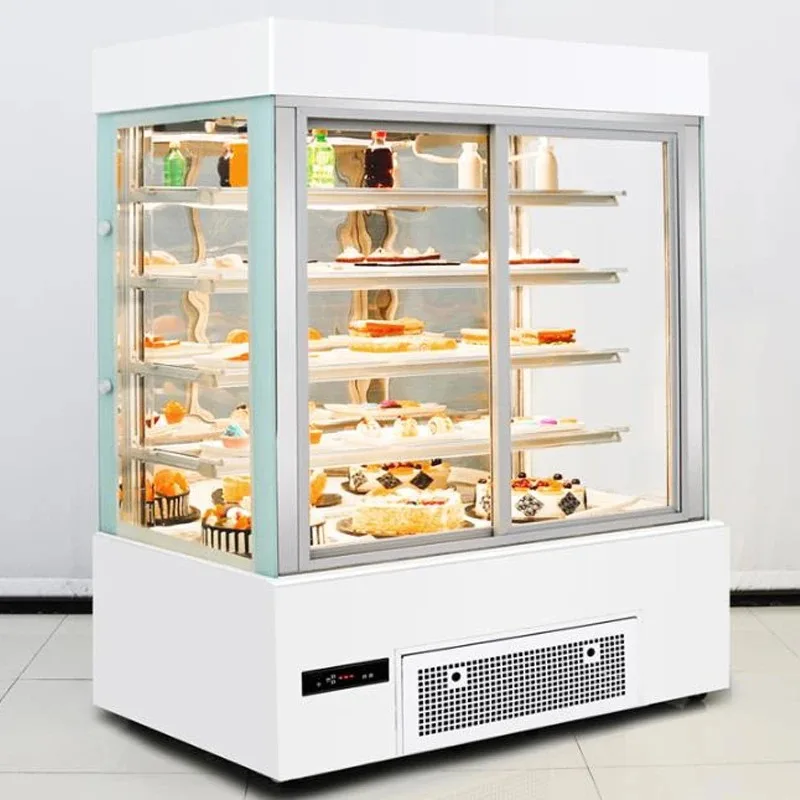 2025 Bakery Pastry Stand-Up Refrigerator with Curved Glass