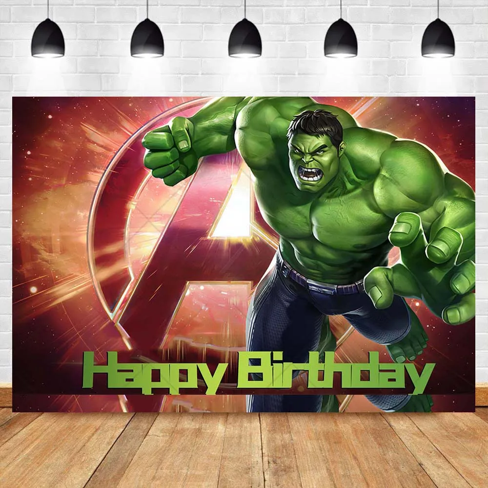 Hulk Avengers Marvel Super Heroes Kids Birthday Party Backdrop Custom Hero Theme Baby Room Decorate Photography Props Background