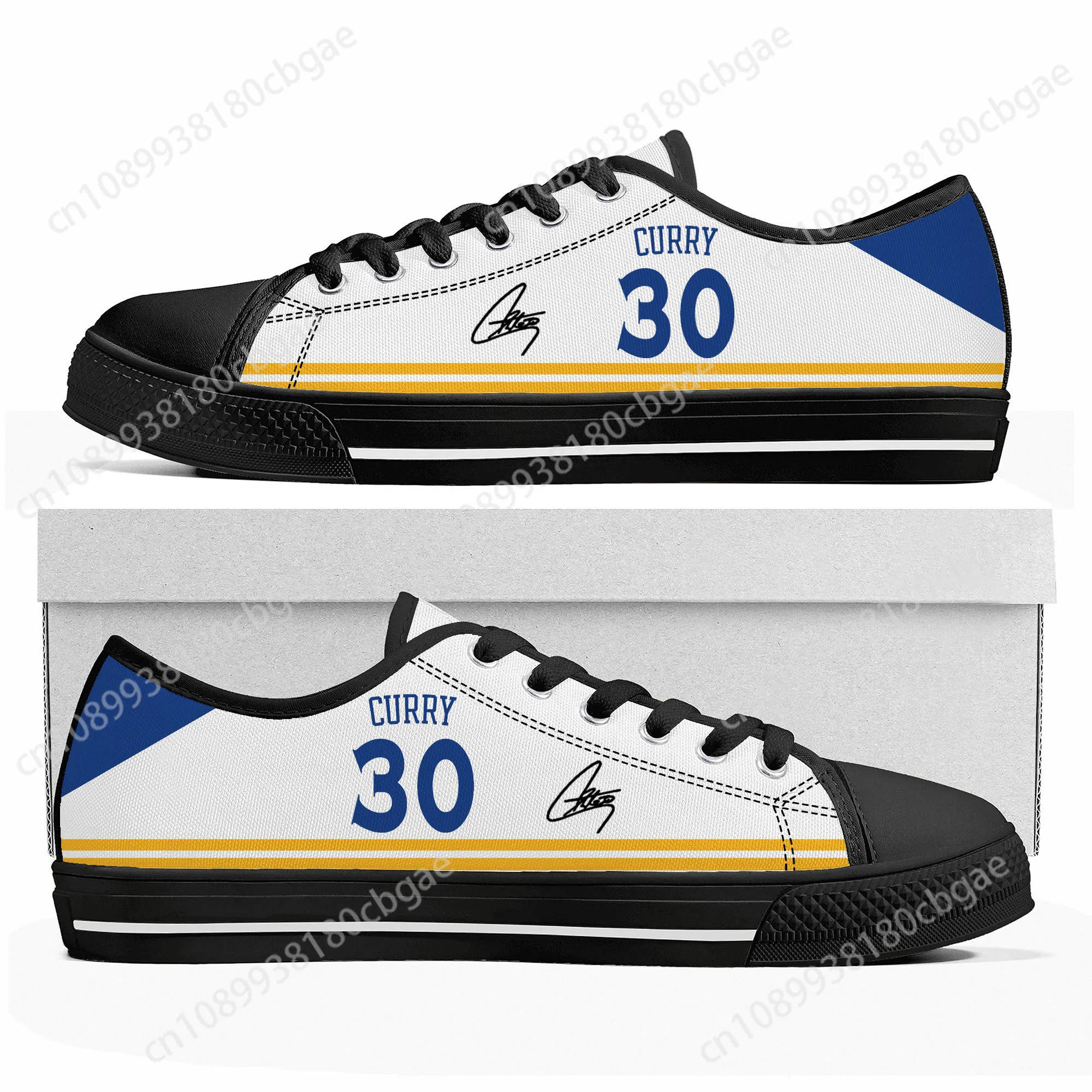 Golden basketball Low Top Sneakers Mens Womens Teenager High Quality chef Stephen Curry NO 30 Canvas Sneaker Shoes Custom Shoe