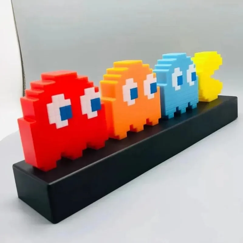 لعبة ماريوس لطيف أضواء ليلية ثلاثية الأبعاد ملونة باك مان الشكل بكسل Led علامة استفهام ضوء جو مصباح هدية عيد ميلاد