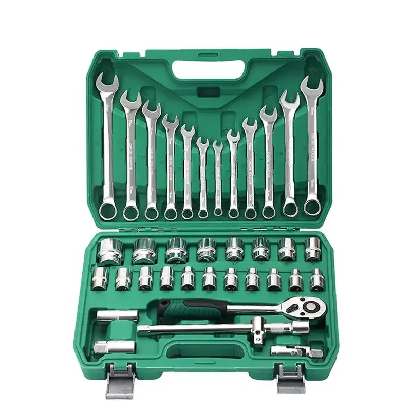 216 46 pcs  socket set tool kit Auto repair Herramientas Kit Spanner vehicles Tools set box Hand Tools socket wrench Socket Set