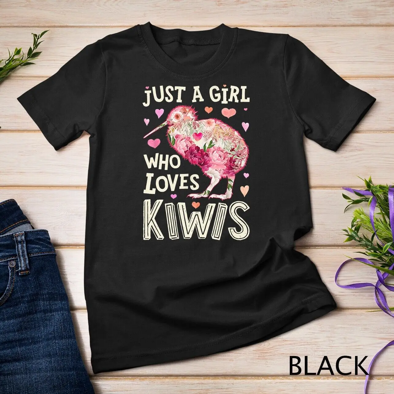 Just A Girl Who Loves Kiwis Kiwi Flower Floral Gifts Bird Unisex T-shirt