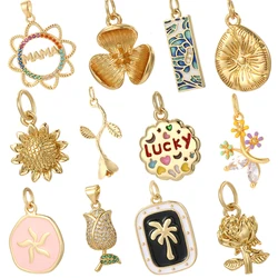 Cute Flower Pendant Necklace Women's Jewelry Animal Pearl DIY Bracelet Earrings High Quality Resin Charm