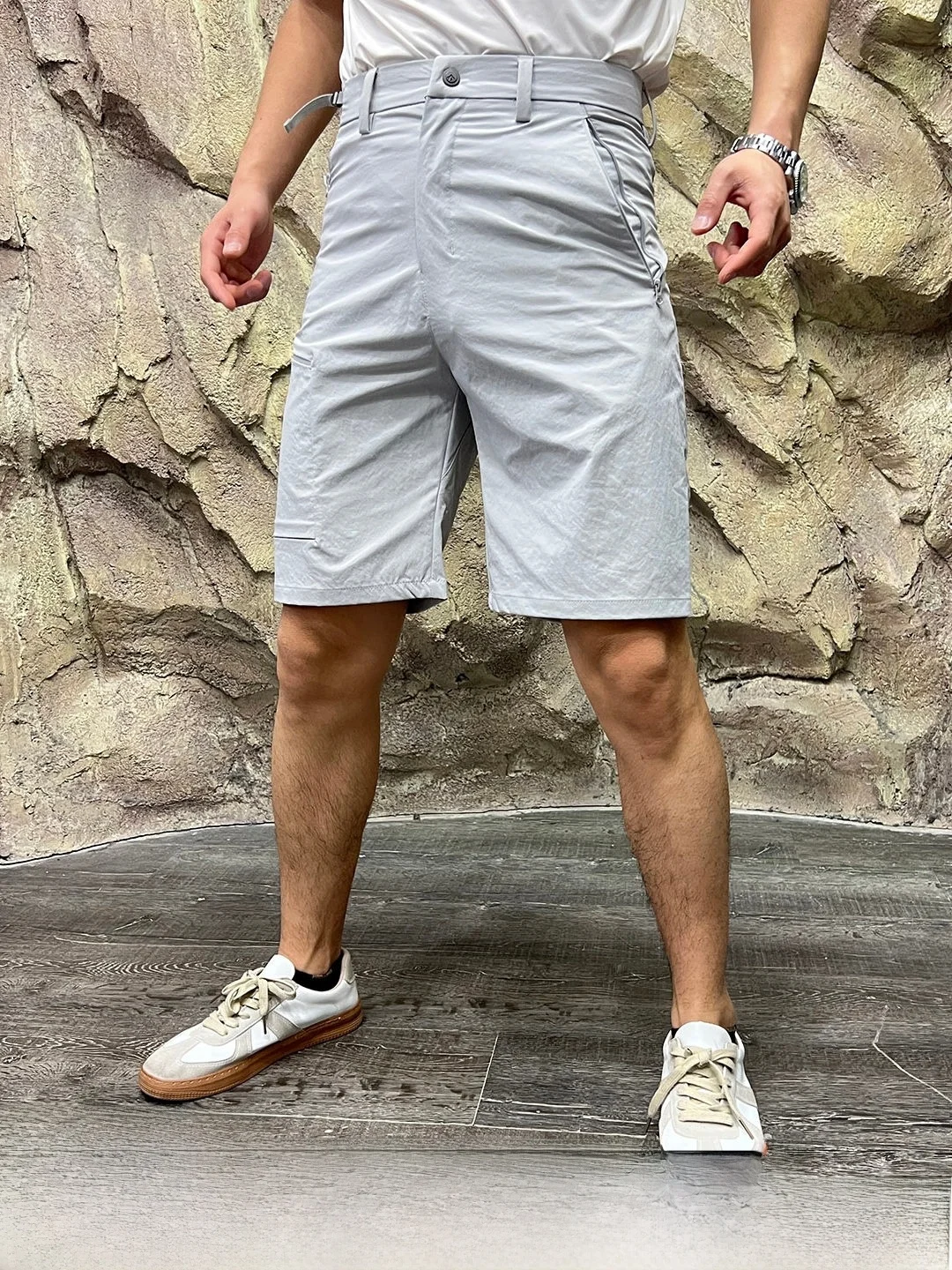Outdoor Men's Sport Softshell Shorts Quick Dry 3D Cut Polyester Fiber Standard Fit Summer Climbing Series Quick Dry  Shorts