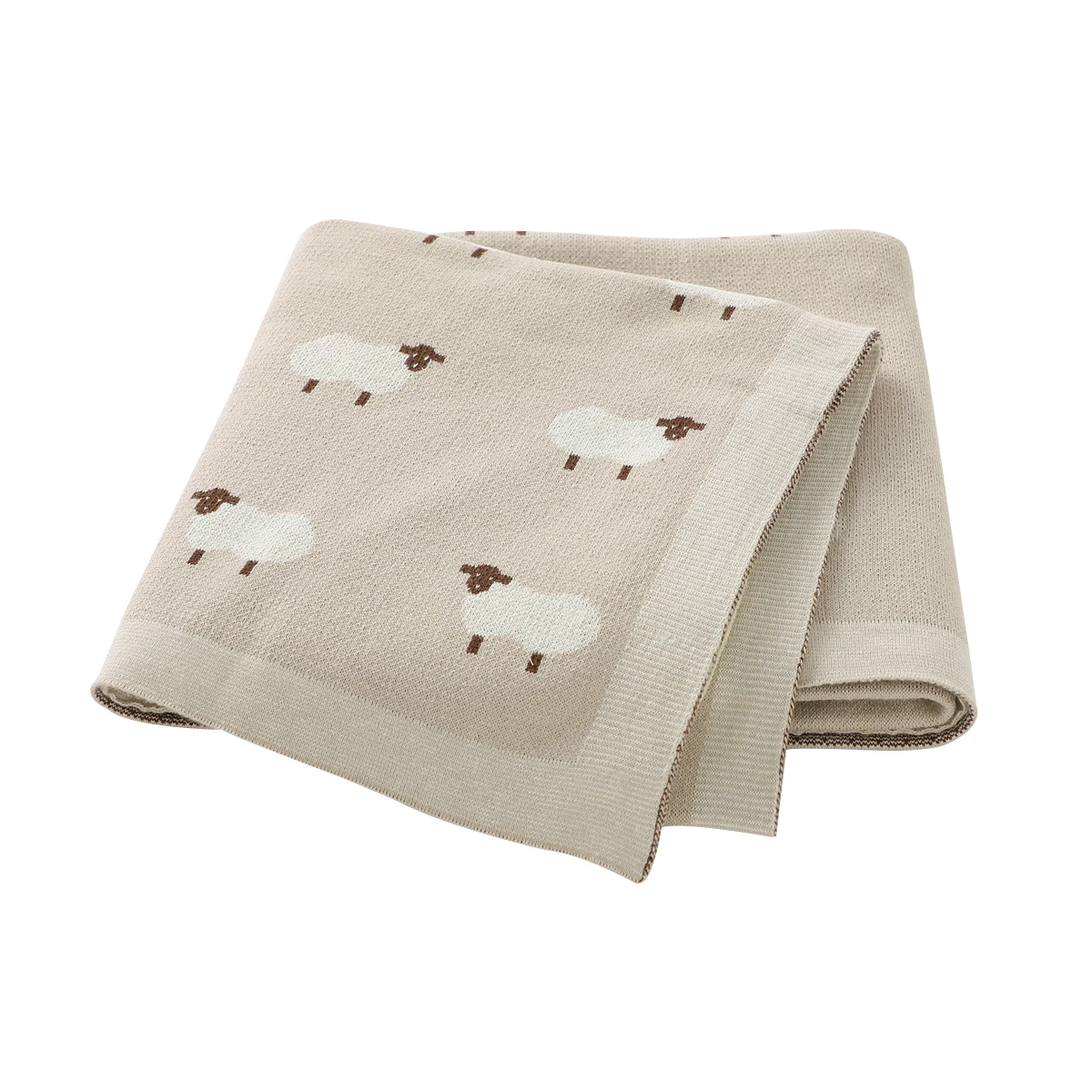 Baby Decke 100% Baumwolle Gestrickte Infant Mädchen Junge Bettwäsche Quilt 100*80CM Neugeborenen Kinderwagen Windeln Mode Nette schafe Plaids Warme