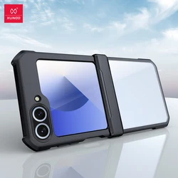 Xundd For Samsung Z Flip 6 Case,Airbag Bumper Shockproof Shell PC+TPU+Glass Back Clear Cover For Z Galaxy Flip 6 갤럭시 플립6 케이스