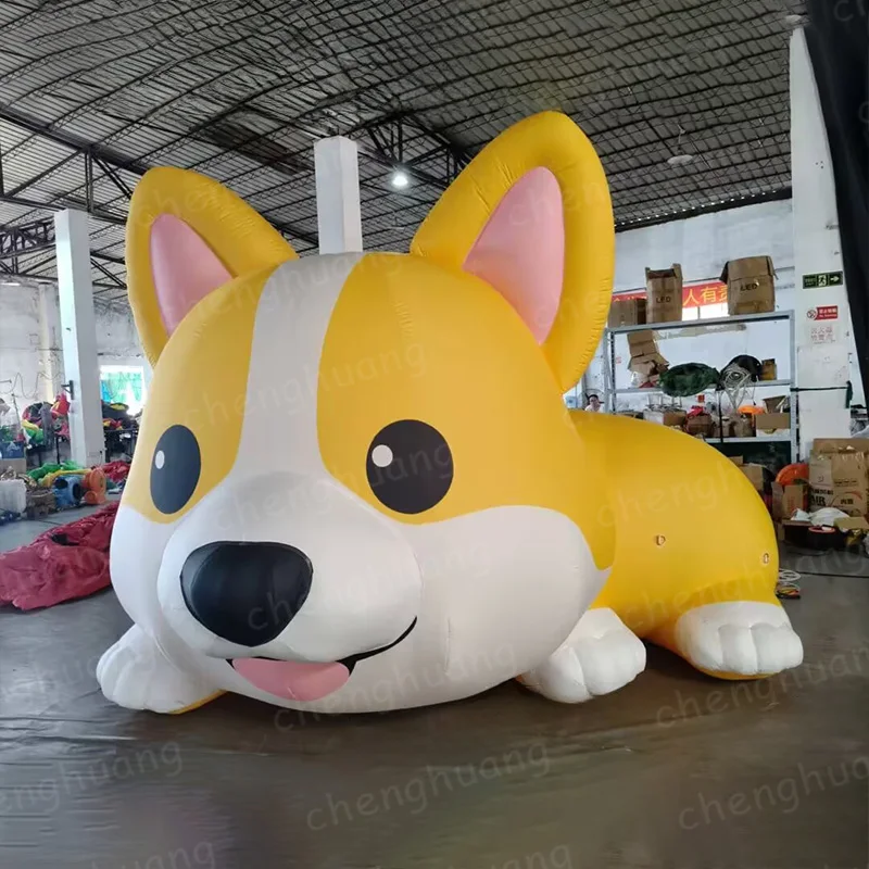 

Inflatable Corgi dogs, animal air models, with blowers, decorative props for outdoor square and shopping mall activities